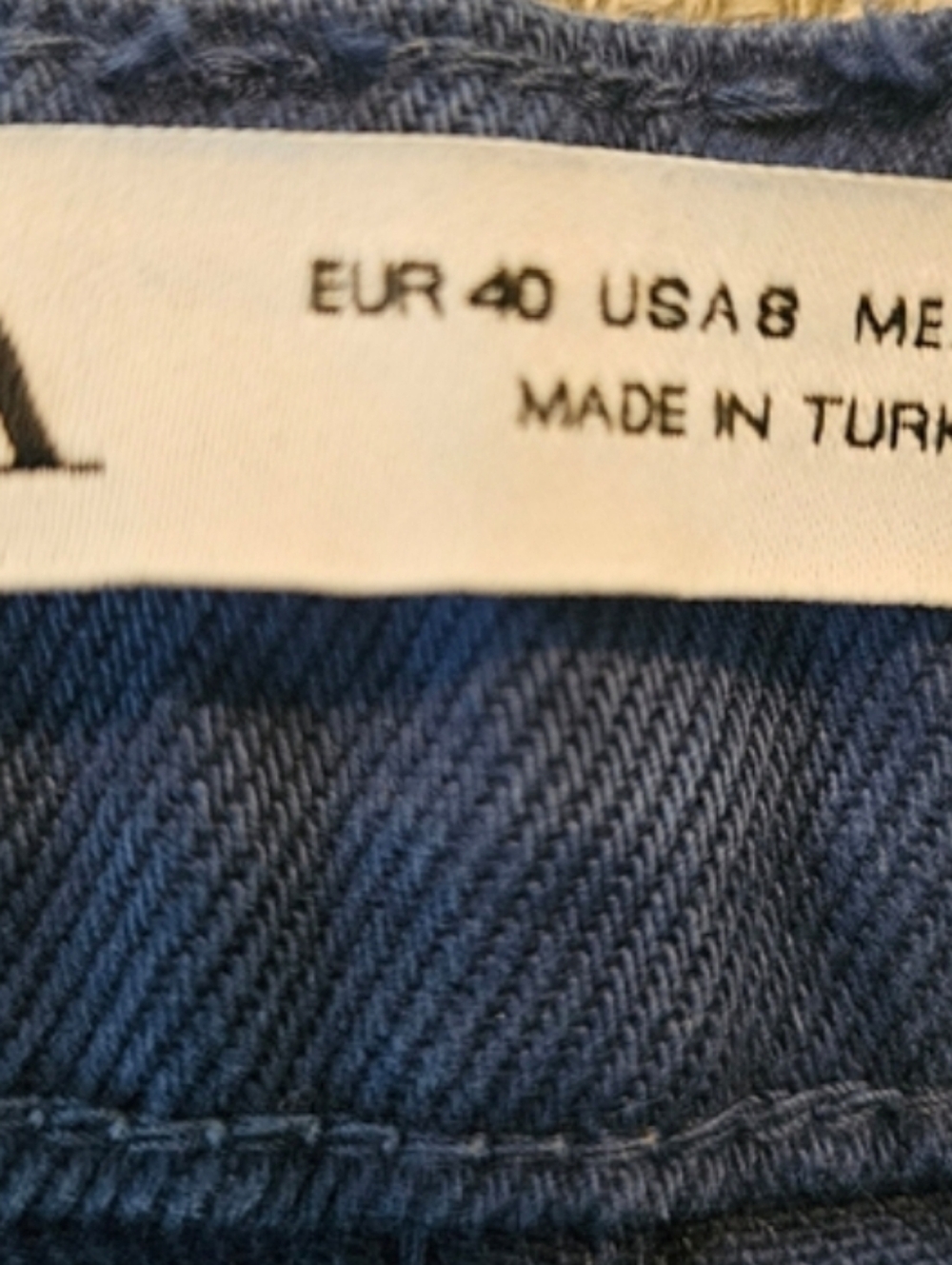 ZARA Indigo Blue Flared High Waist Jeans Sz 8 TALL - Picture 7 of 8